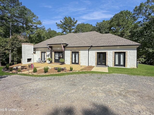 view of front facade with french doors