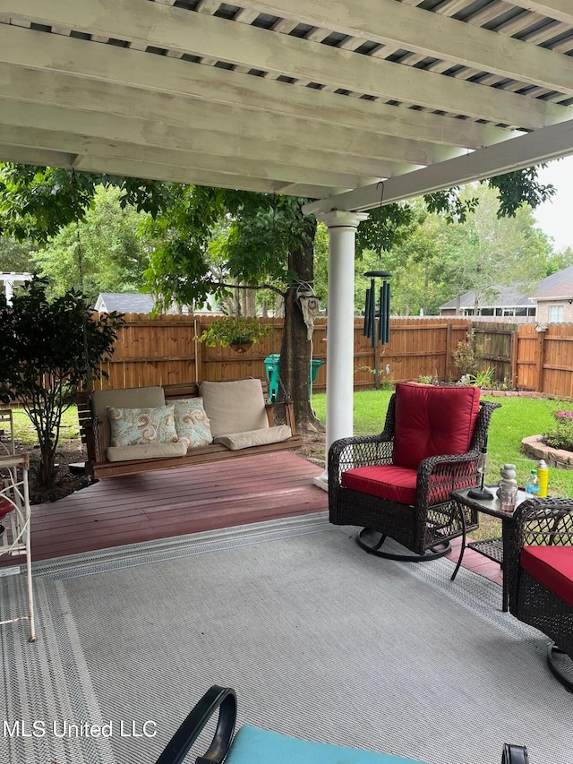 view of patio featuring an outdoor hangout area