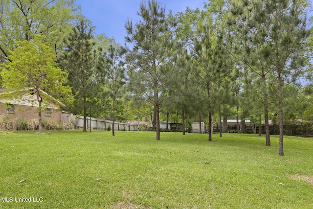 view of yard with fence