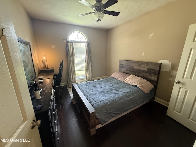 302 Chatfield Cv, Madison, MS 39110 - bedroom featuring dark wood finished floors, baseboards, and ceiling fan