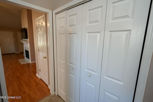 hall with light wood-style floors