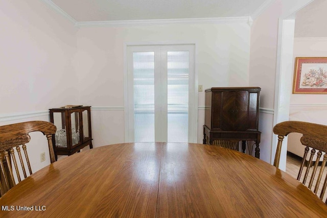 interior space with crown molding
