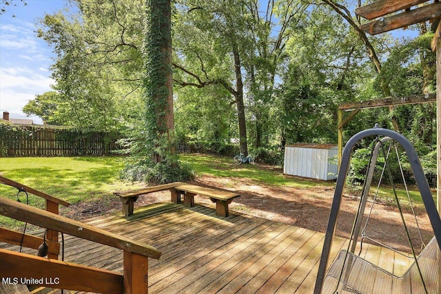 2709 Burma Dr, Pearl, MS 39208 - wooden terrace featuring a shed
