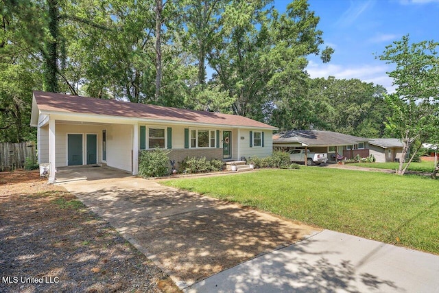 2709 Burma Dr, Pearl, MS 39208 - view of front of property with driveway and an attached carport