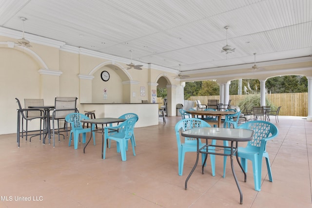 view of patio / terrace with ceiling fan