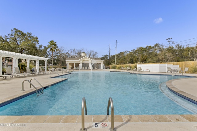 view of pool featuring a patio area