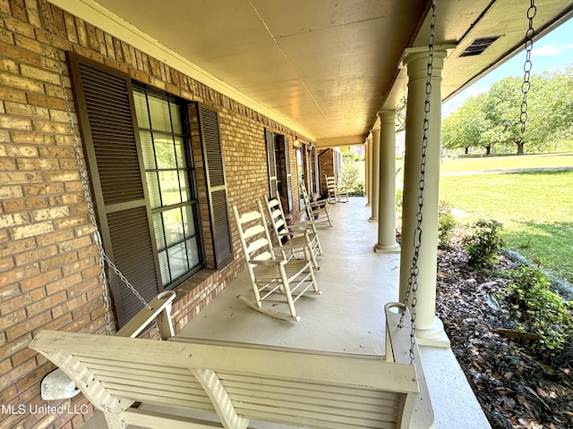 view of patio with a porch
