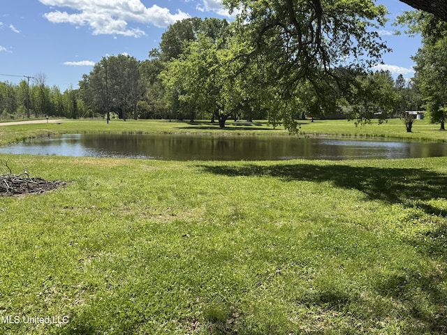 view of yard featuring a water view