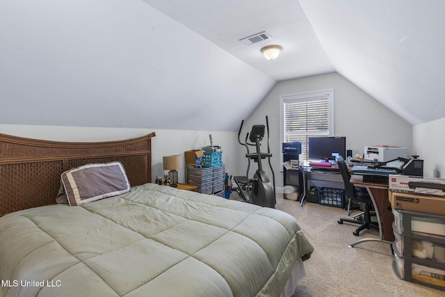 527 Pelahatchie Shore Dr, Brandon, MS 39047 - bedroom featuring carpet flooring, an office area, and vaulted ceiling