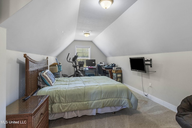 527 Pelahatchie Shore Dr, Brandon, MS 39047 - carpeted bedroom featuring lofted ceiling and baseboards
