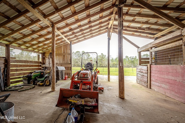 view of patio featuring an exterior structure and an outdoor structure