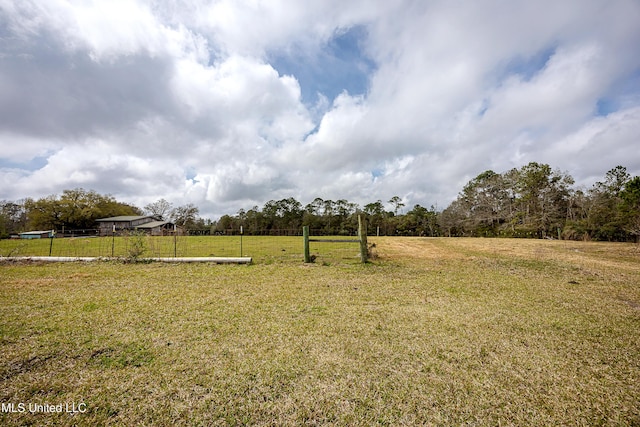 view of yard featuring a rural view