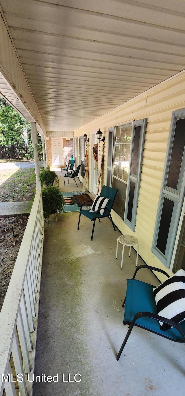 view of patio with a porch