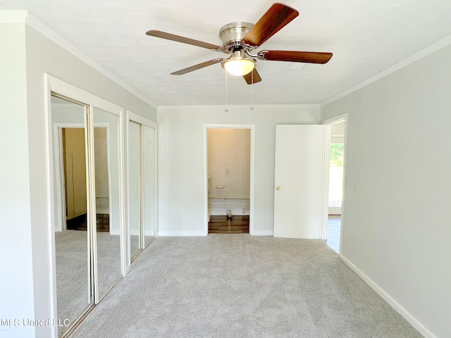 114 Leland St, Pearl, MS 39208 - unfurnished bedroom featuring carpet, baseboards, ceiling fan, ensuite bath, and ornamental molding