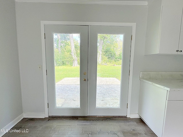 114 Leland St, Pearl, MS 39208 - entryway with baseboards, french doors, plenty of natural light, and wood finished floors
