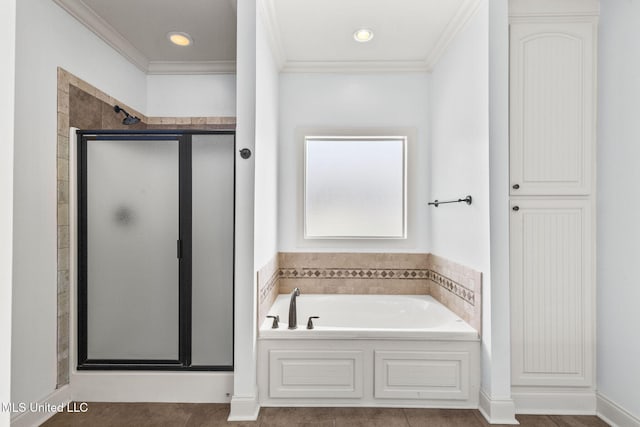 125 Rhodes Ln, Canton, MS 39046 - full bath featuring a shower stall, ornamental molding, and a bath