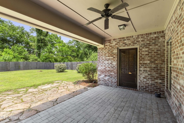 125 Rhodes Ln, Canton, MS 39046 - view of patio / terrace with ceiling fan