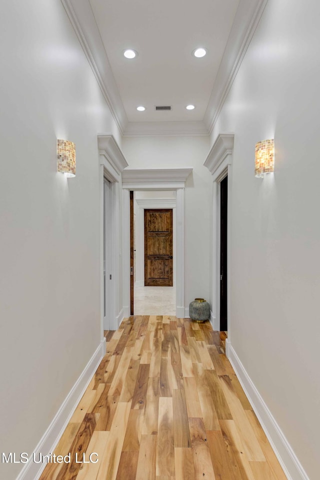 11281 Rd 468, Philadelphia, MS 39350 - corridor with ornamental molding and wood-type flooring