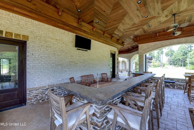 11281 Rd 468, Philadelphia, MS 39350 - view of patio / terrace featuring ceiling fan and exterior bar