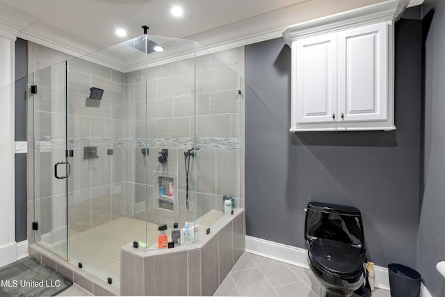 11281 Rd 468, Philadelphia, MS 39350 - bathroom featuring tile patterned flooring and a shower with door
