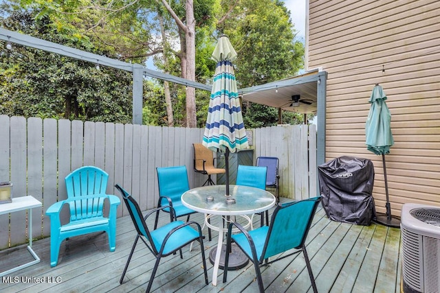 1130 Century Oaks Dr Unit B, Gulfport, MS 39507 - deck featuring outdoor dining space and ceiling fan
