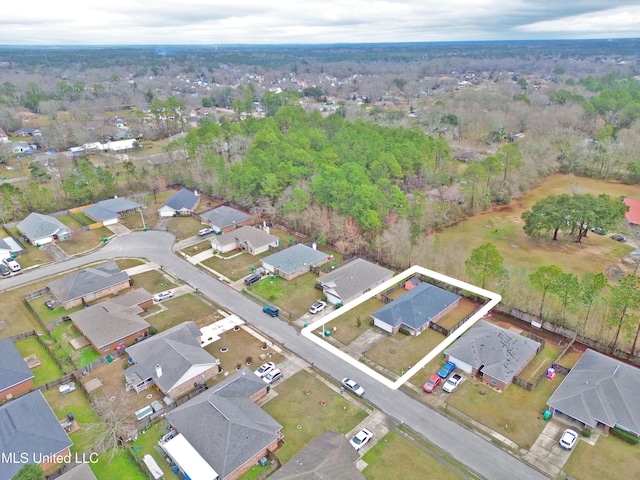 birds eye view of property featuring a residential view