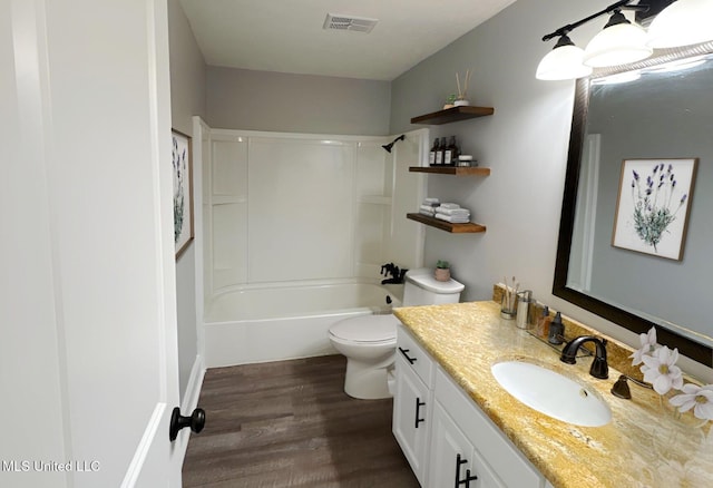 106 Woodcliff Pl, Brandon, MS 39042 - full bathroom featuring vanity, wood finished floors, and bathtub / shower combination