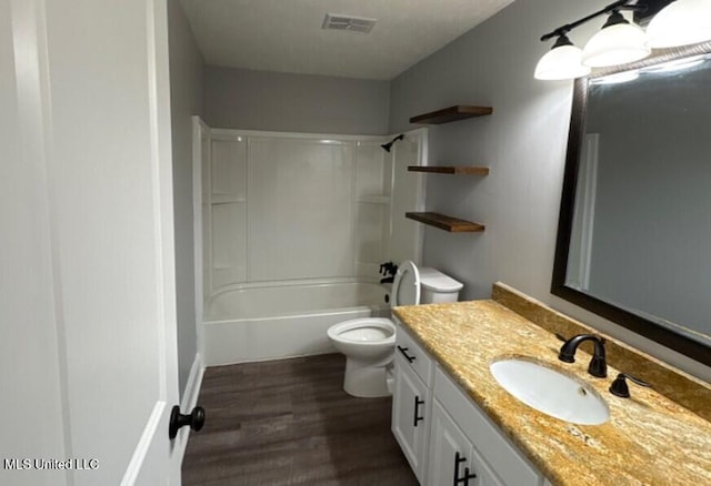 106 Woodcliff Pl, Brandon, MS 39042 - bathroom with vanity, wood finished floors, and shower / tub combination