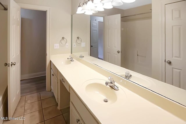 503 W Abbey Pl, Brandon, MS 39047 - full bath with double vanity and tile patterned flooring