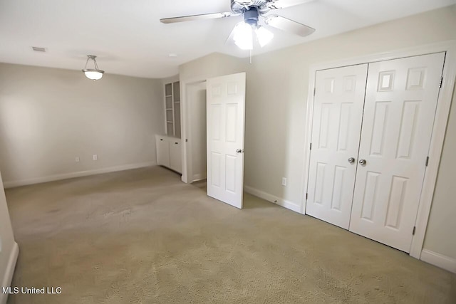 503 W Abbey Pl, Brandon, MS 39047 - unfurnished bedroom featuring light carpet and ceiling fan