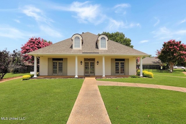 503 W Abbey Pl, Brandon, MS 39047 - view of front of home featuring french doors, stucco siding, and roof with shingles