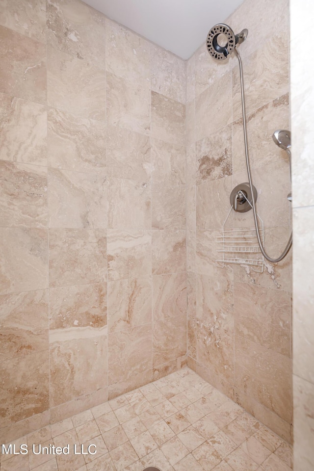 bathroom with tiled shower