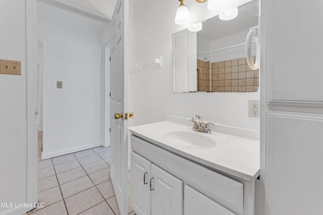 bathroom featuring vanity and tile patterned floors