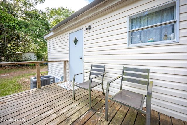 deck featuring cooling unit