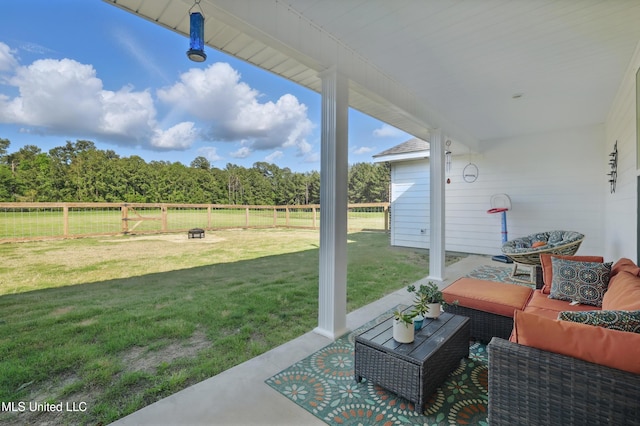13240 Wolf River Rd, Gulfport, MS 39503 - view of patio / terrace featuring a fenced backyard and an outdoor hangout area