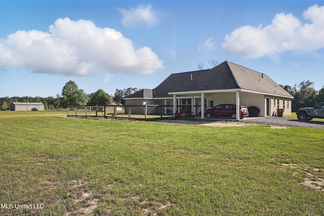13240 Wolf River Rd, Gulfport, MS 39503 - exterior space with a yard and an attached carport