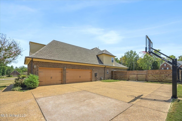 view of home's exterior featuring a garage