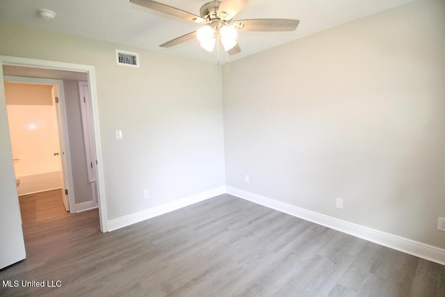 136 Childress Rd, Lucedale, MS 39452 - unfurnished room featuring wood finished floors, ceiling fan, and baseboards