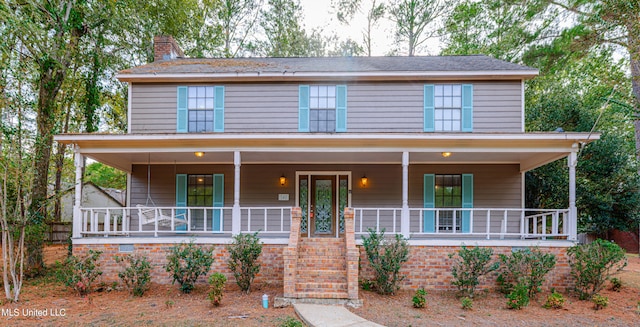 view of front of house with covered porch