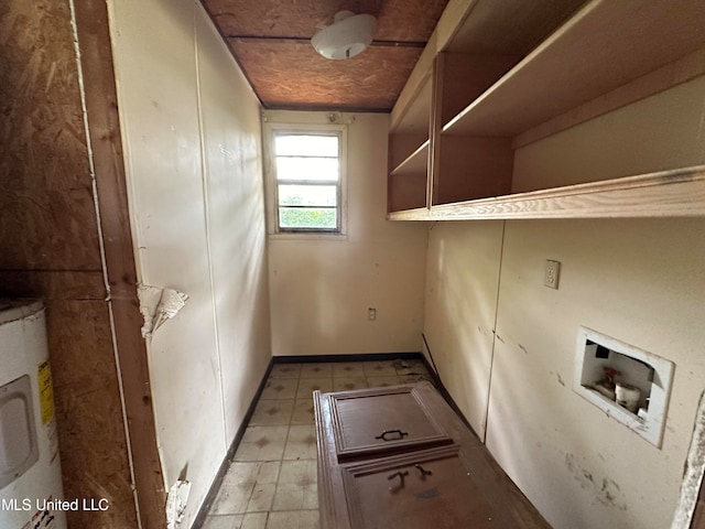 laundry area featuring hookup for a washing machine and water heater