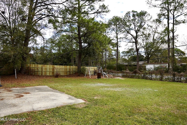 view of yard featuring a playground