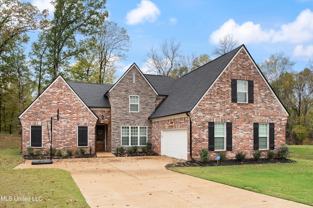 view of front facade featuring a front yard