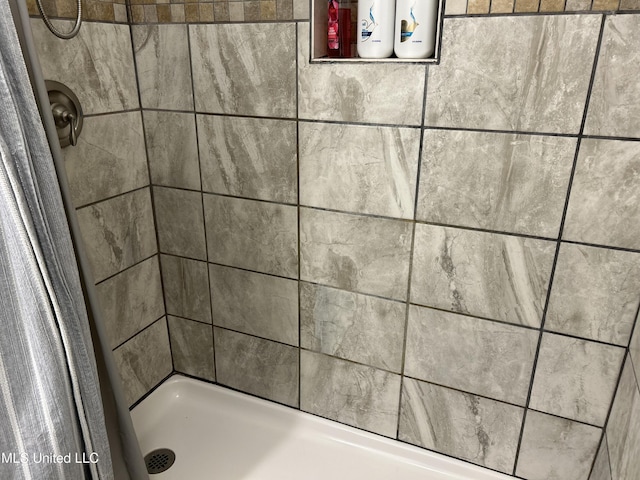 details with tiled shower