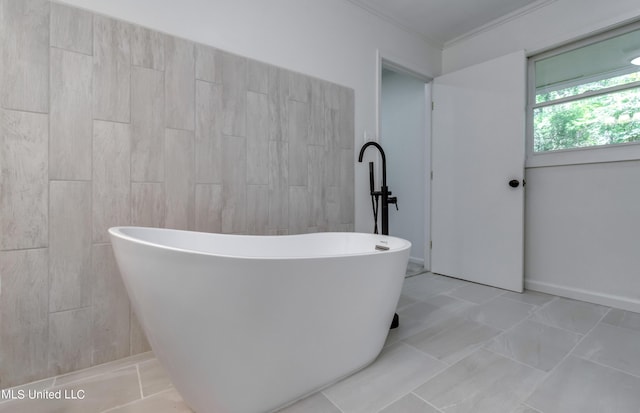 551 Holly Bush Rd, Brandon, MS 39047 - full bathroom with a soaking tub and crown molding