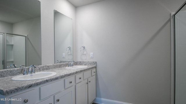 32 Crown Dr, Lucedale, MS 39452 - full bathroom with double vanity and an enclosed shower