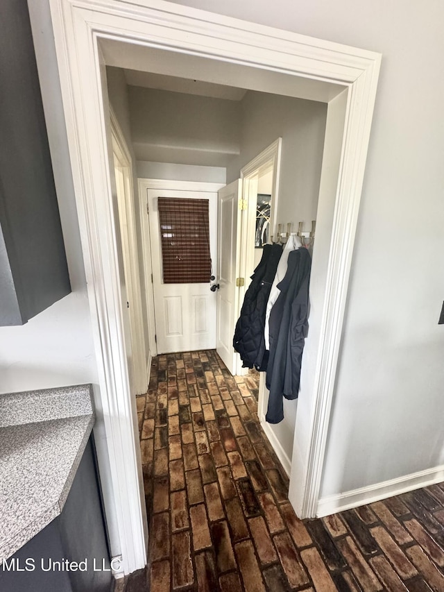 4896 Park N Dr, Olive Branch, MS 38654 - hall with brick floors