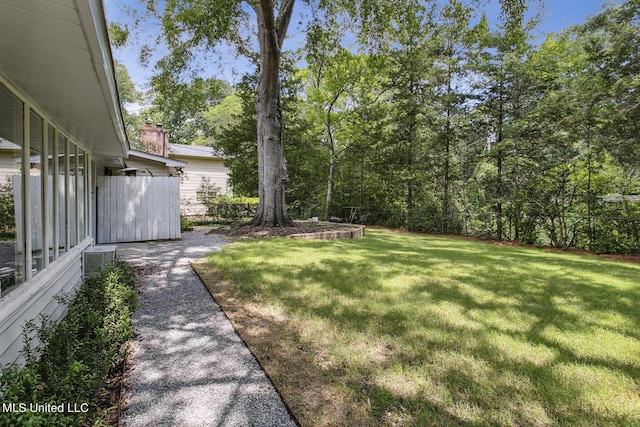 view of yard with fence
