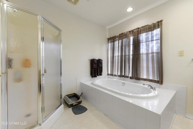 bathroom with independent shower and bath