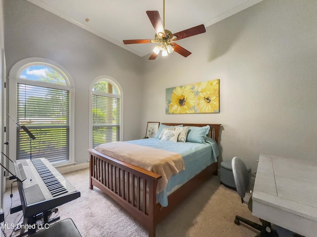 66 Auburn Pl, Hattiesburg, MS 39402 - carpeted bedroom featuring crown molding and a ceiling fan