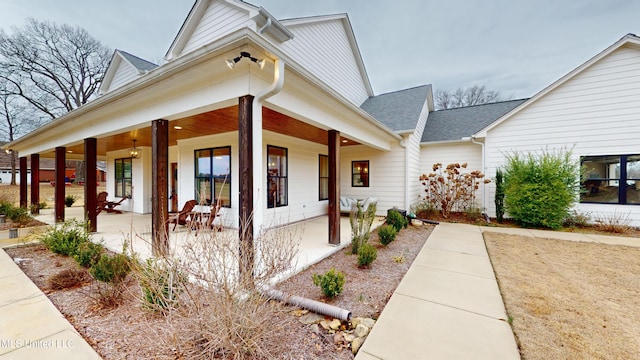 exterior space featuring covered porch